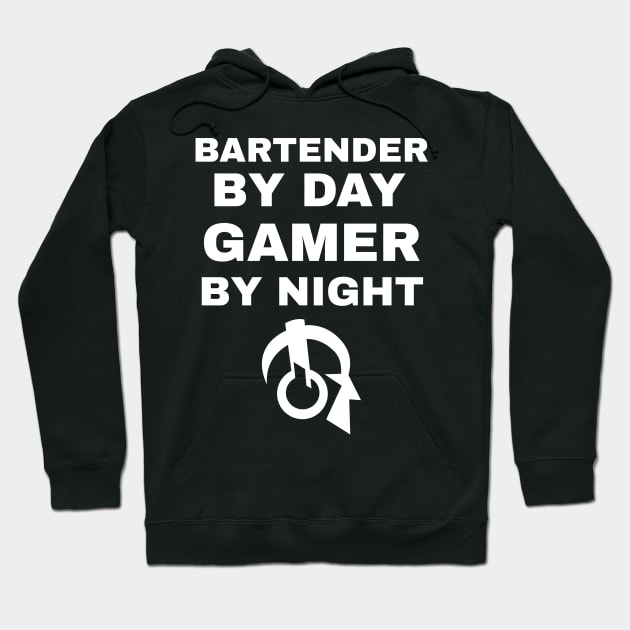 Bartender By Day Gamer By Night Hoodie by fromherotozero